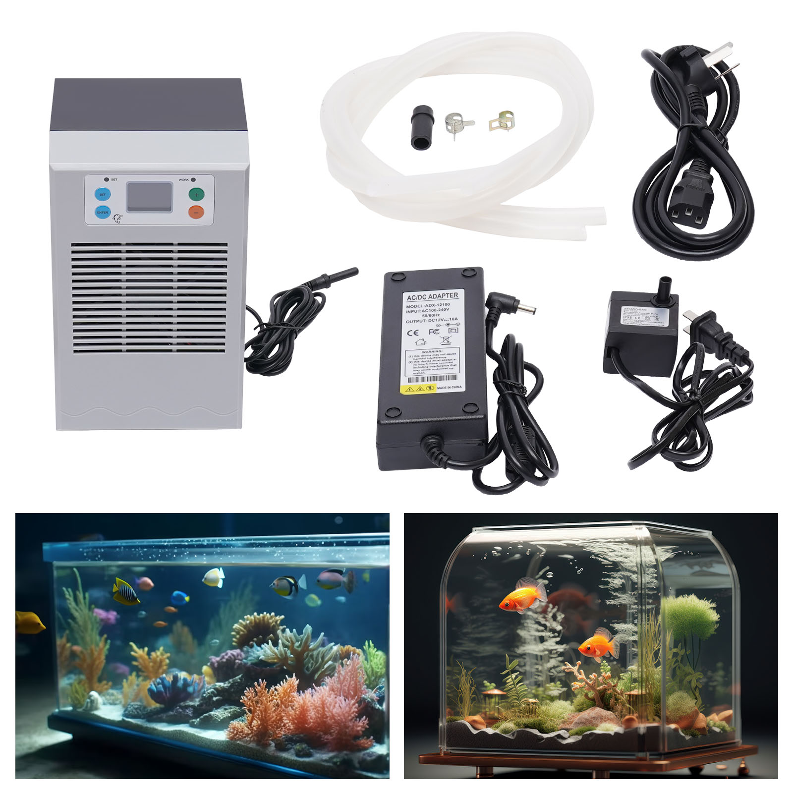 Marine Aquarium Chiller - Aquarium Water Chiller, 100W Fish Tank