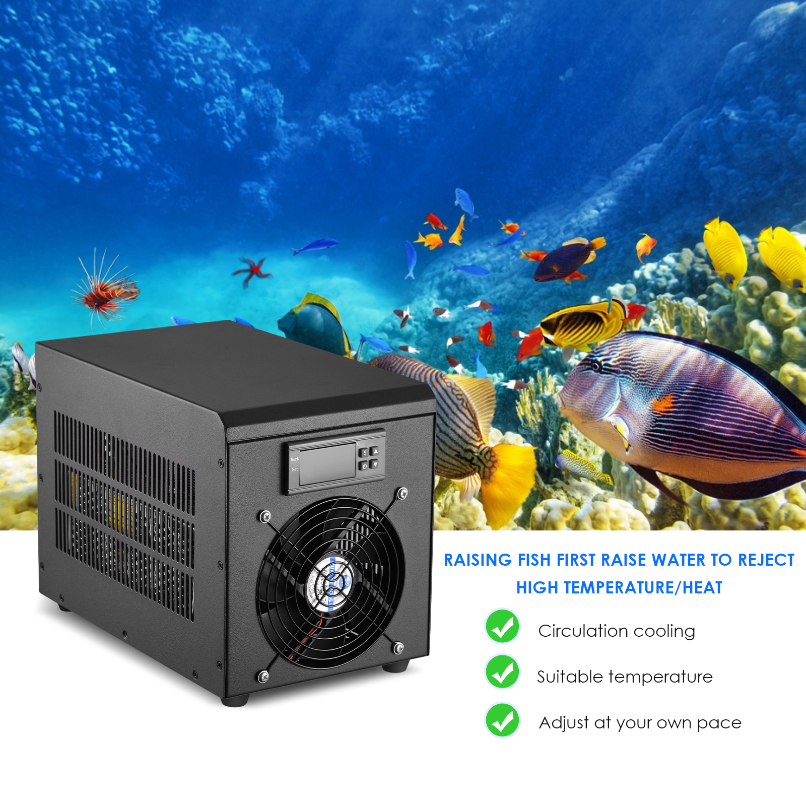 180W Aquarium Water Chiller 55 - مراجعة Marine Aquarium Chiller وسعره