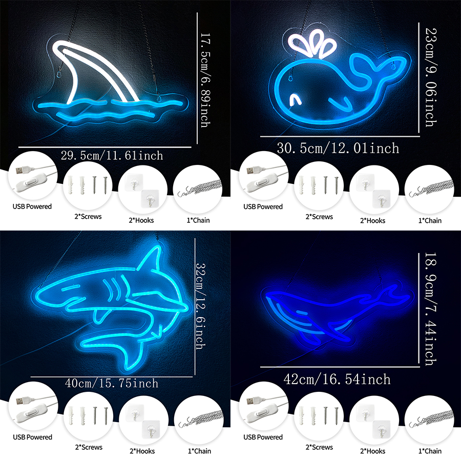 Shark Led Neon Sign, Marine An - مراجعة Marine Aquarium Live وسعره