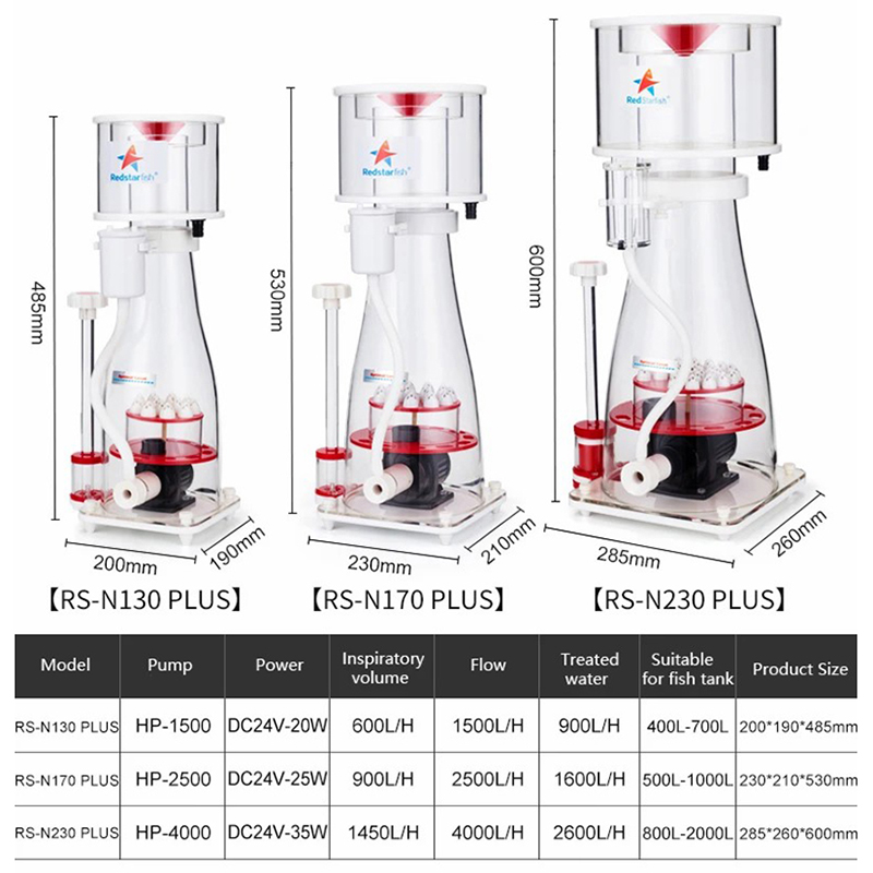 110-240V Red Starfish Aquarium - مراجعة Marine Aquarium Protein Skimmer وسعره