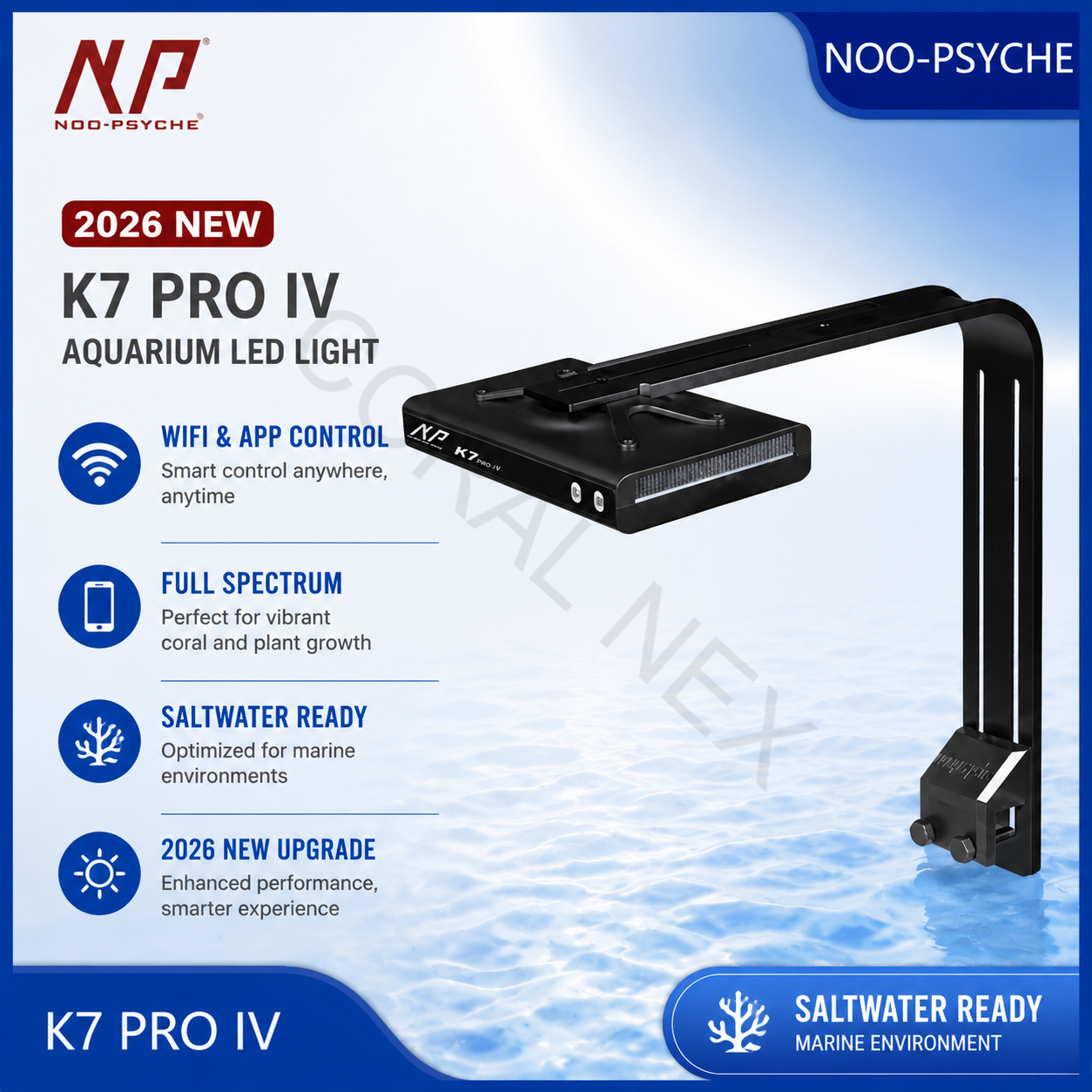 2026 New V4 NooPsyche K7 PRO I - مراجعة Aquarium Marine Lights وسعره