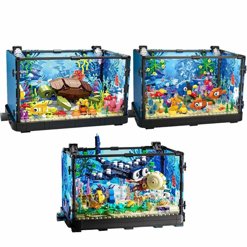 Fish Tank Building Block Set w - مراجعة Aquarium Marine Lights وسعره