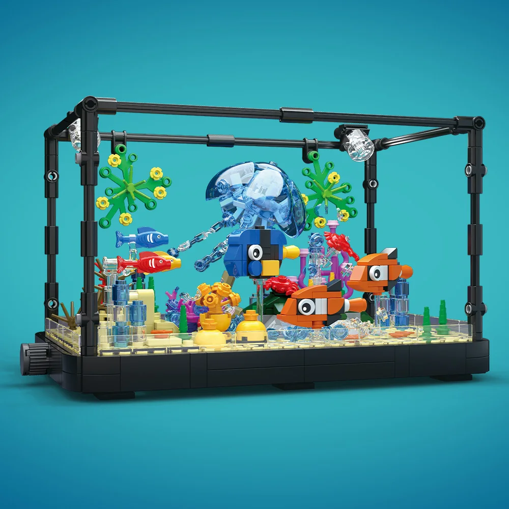 Fish Tank Building Block Set w - مراجعة Aquarium Marine Lights وسعره
