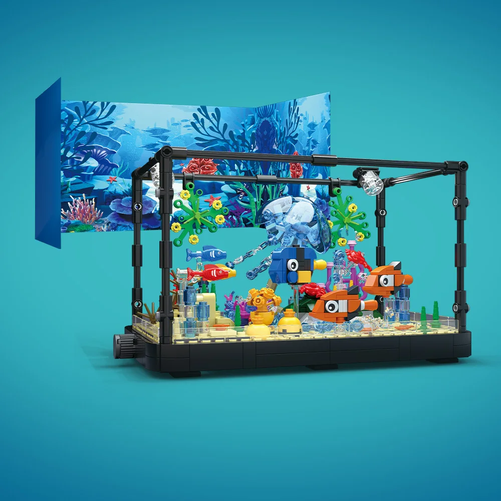 Fish Tank Building Block Set w - مراجعة Aquarium Marine Lights وسعره